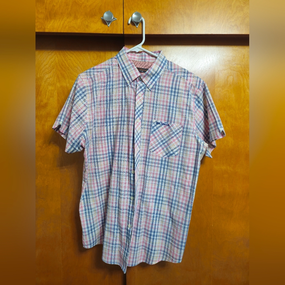 Ben Sherman Pastel Plaid Button Down Shirt Large Oi Punk